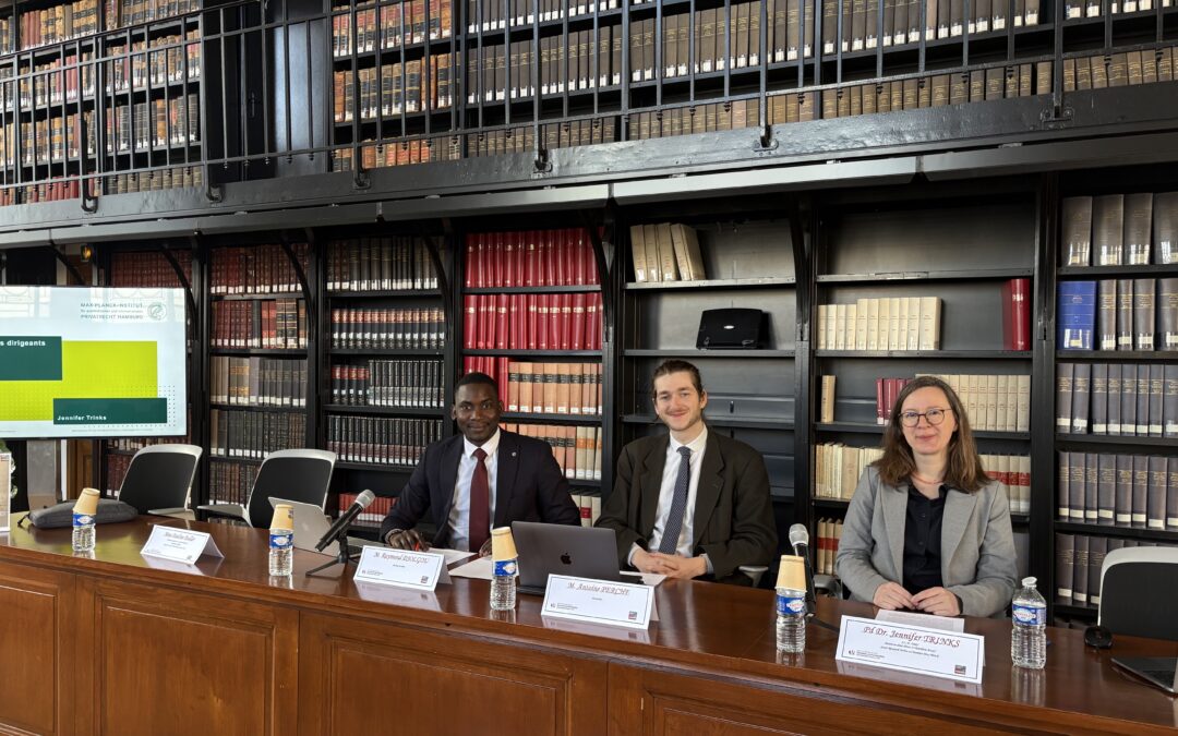 Retour sur les séminaires : PD Dr. Jennifer Trinks, LL.M. (Yale), Maître en droit (Université Paris II Panthéon-Assas) et Senior Research Fellow à l’Institut Max Planck