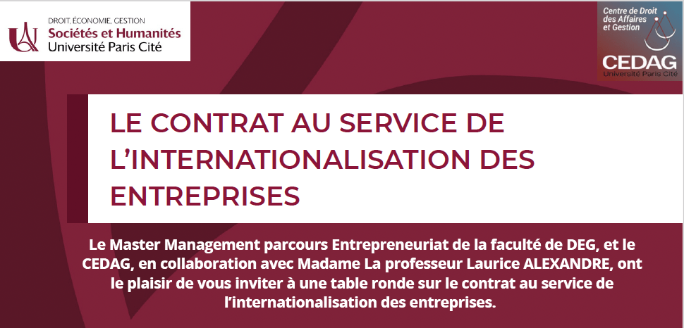 Table ronde : Le contrat au service de l’internationalisation des entreprises