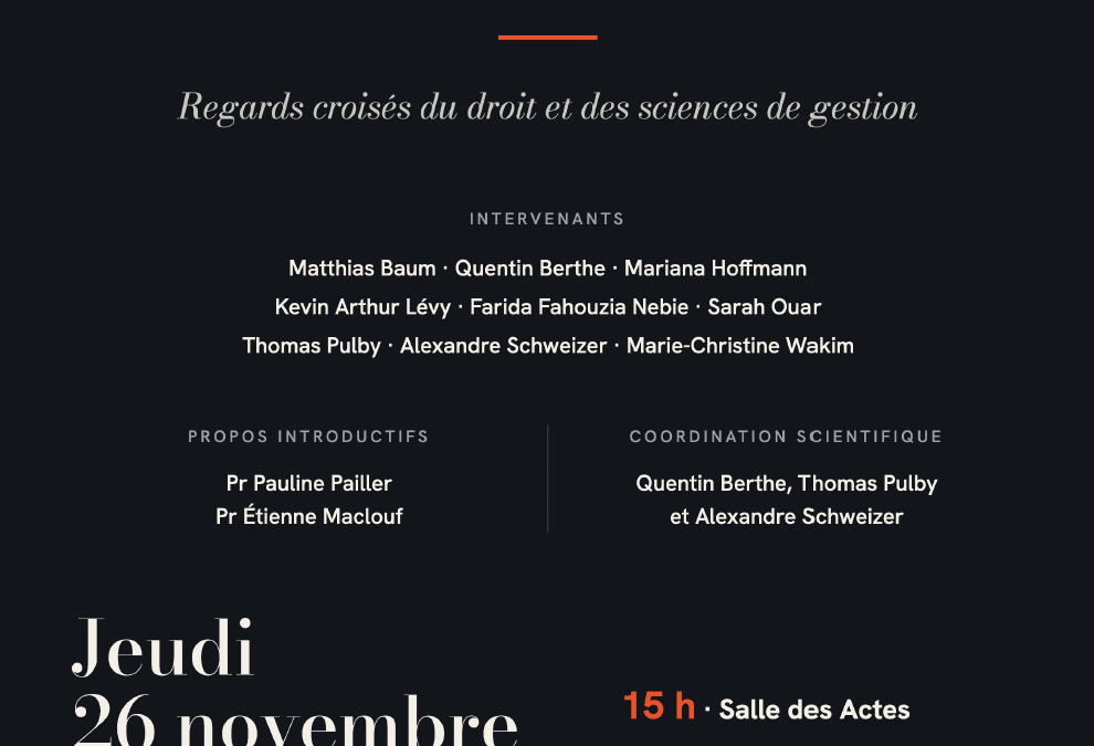 Journée d’étude de la jeune recherche du CEDAG – 2e édition : « Réformer – Regards croisés du droit et des sciences de gestion »
