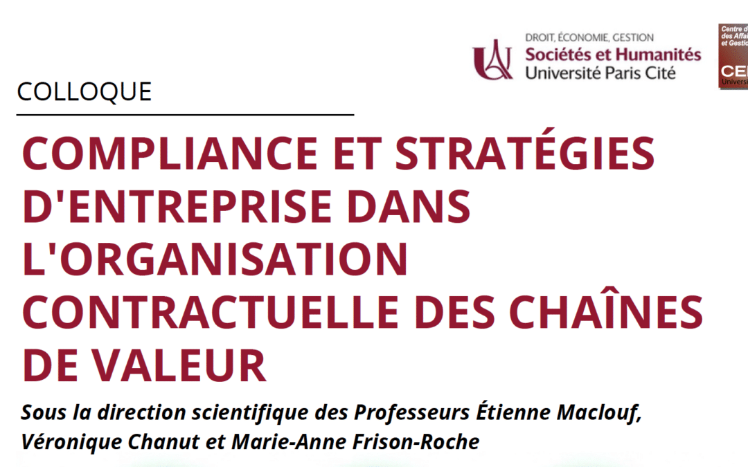 Compliance et stratégies d’entreprise dans l’organisation contractuelle des chaînes de valeur